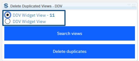 Select duplicate views to remove